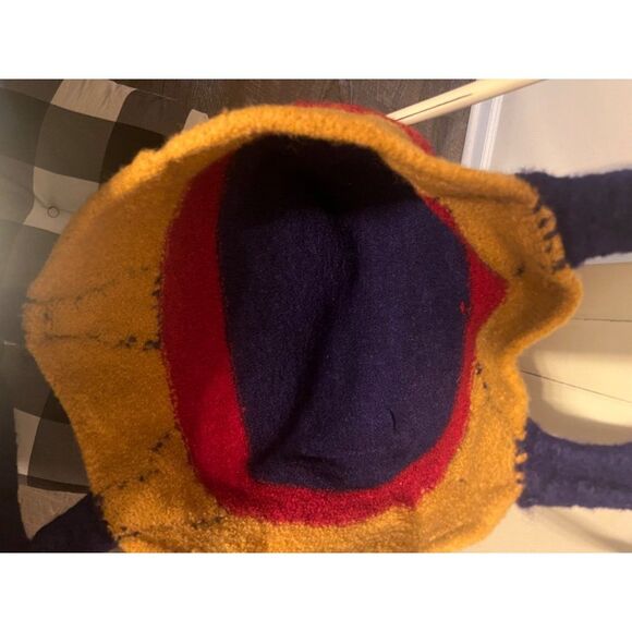 Handmade Large Multicolor Felted Tote Bag Blue Yellow Red - Picture 5 of 5